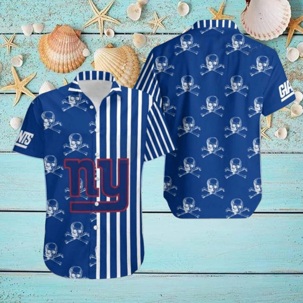 Gift For Husband Gift For Dad New York Giants Stripes And Skull Hawaiian Shirt Special Gift