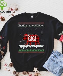 Gigi Bear Santa Red Plaid Family Pajamas For Christmas T Shirt