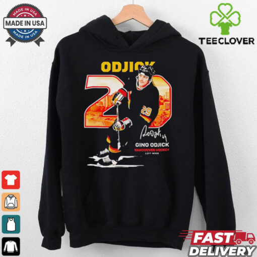 Gino Odjick Vancouver Hockey Throwback Signature shirt
