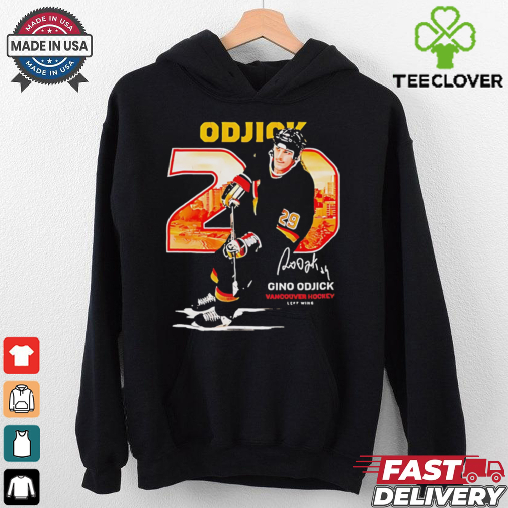 Gino Odjick Vancouver Hockey Throwback Signature shirt Gino Odjick Vancouver Hockey Throwback Signature shirt