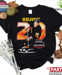 Gino Odjick Vancouver Hockey Throwback Signature shirt