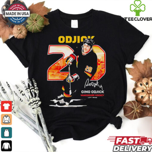 Gino Odjick Vancouver Hockey Throwback Signature shirt