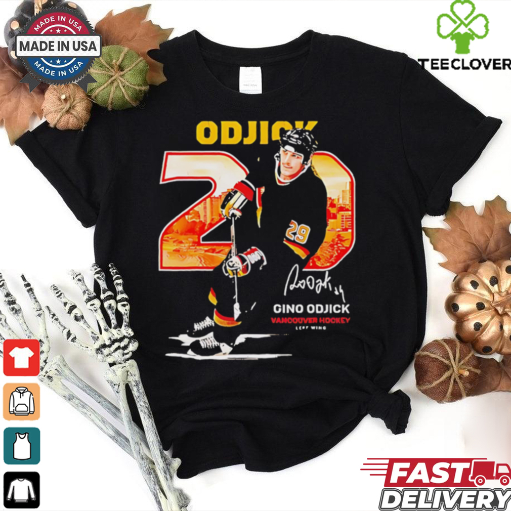 Gino Odjick Vancouver Hockey Throwback Signature shirt Gino Odjick Vancouver Hockey Throwback Signature shirt