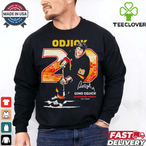 Gino Odjick Vancouver Hockey Throwback Signature shirt