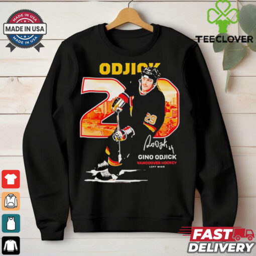 Gino Odjick Vancouver Hockey Throwback Signature shirt