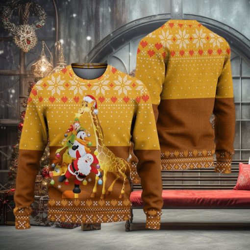 Giraffe And Tree Ugly Christmas Sweater Knitted Gift For Men And Women