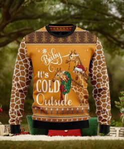 Giraffe Baby It‘s Cold Outside Ugly Christmas Sweater Gift Men Women