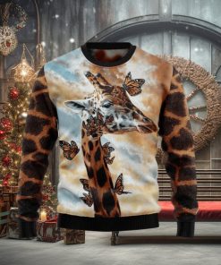 Giraffe Butterfly Ugly Christmas Sweater For Men & Women