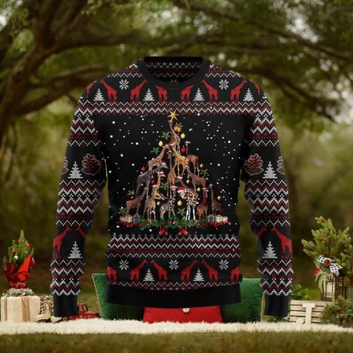 Giraffe Christmas Tree Ugly Christmas Sweater Cute Christmas Gift For Family