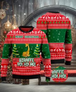 Giraffe Ho Ho Ho Ugly Christmas Sweater Funny Gift For Men And Women Family Holidays