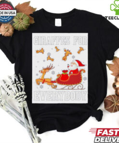Giraffes For Everybody Christmas Santa Claus Giraffe Shirt