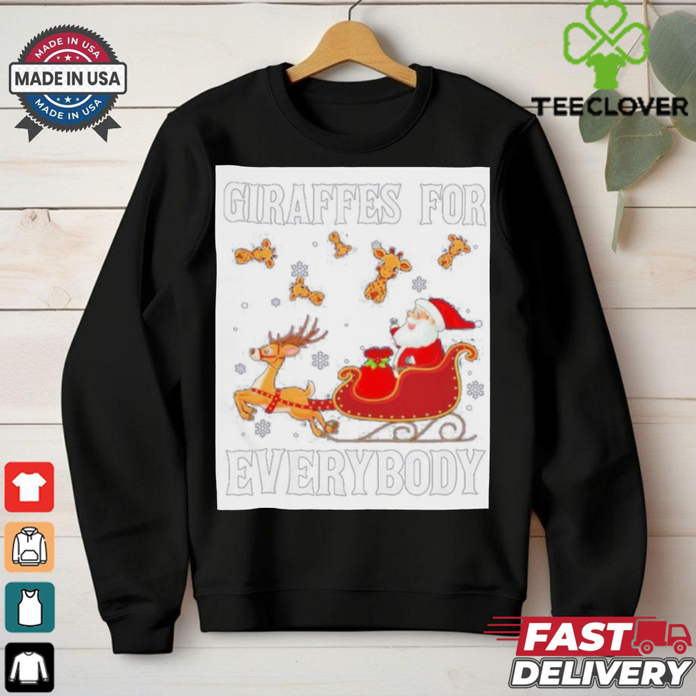 Giraffes For Everybody Christmas Santa Claus Giraffe Shirt Giraffes For Everybody Christmas Santa Claus Giraffe Shirt
