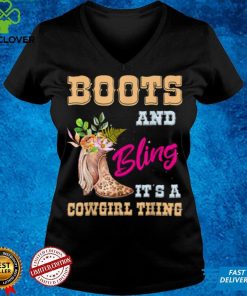 Girls Leopard Boots Bling its a Cowgirl Thing Cute Cowgirl T Shirt hoodie, sweater Shirt