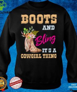 Girls Leopard Boots Bling its a Cowgirl Thing Cute Cowgirl T Shirt hoodie, sweater Shirt