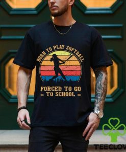 Girls Softball T shirt, Born To Play Softball Forced To Go To School, Back To School Gift For Softball Lovers, Softball Tees