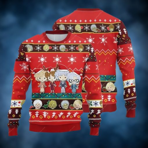 Girls Ugly Christmas Sweater, The Golden Girls Ugly Christmas Sweater 3D For Christmas