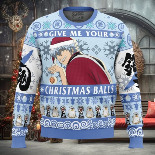 Give Me Your Christmas Balls Gintama Ugly Christmas Sweater