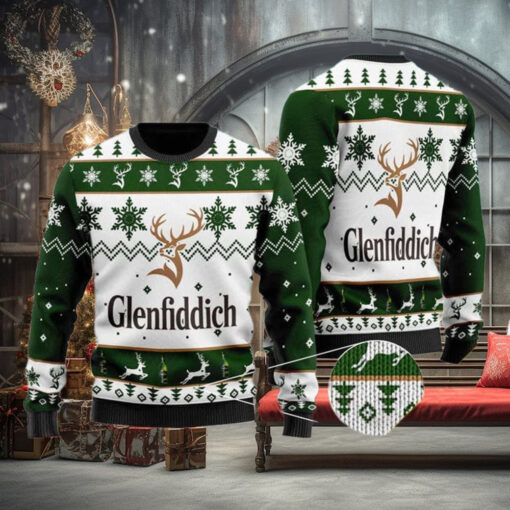 Glenfiddich Whisky Wine 3D Xmas Funny 2023 Holiday Custom And Personalized Idea Knitting Pattern 3D Print Ugly Sweater