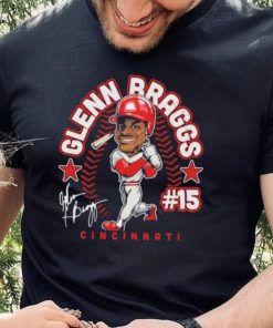 Glenn Braggs number 15 Cincinnati Reds baseball player caricature signature shirt