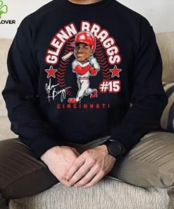 Glenn Braggs number 15 Cincinnati Reds baseball player caricature signature hoodie, sweater, longsleeve, shirt v-neck, t-shirt