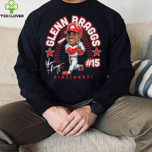 Glenn Braggs number 15 Cincinnati Reds baseball player caricature signature hoodie, sweater, longsleeve, shirt v-neck, t-shirt