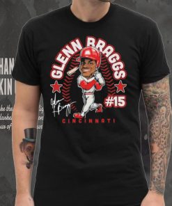 Glenn Braggs number 15 Cincinnati Reds baseball player caricature signature hoodie, sweater, longsleeve, shirt v-neck, t-shirt