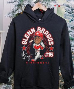 Glenn Braggs number 15 Cincinnati Reds baseball player caricature signature hoodie, sweater, longsleeve, shirt v-neck, t-shirt