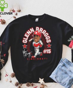 Glenn Braggs number 15 Cincinnati Reds baseball player caricature signature hoodie, sweater, longsleeve, shirt v-neck, t-shirt