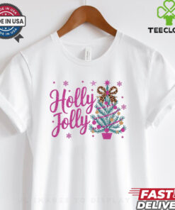 Glitter Holly Jolly Christmas Tree Shirt