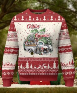 Gnome Christmas Ugly Christmas Sweater Chillin With My Gnomies Xmas Truck