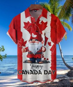 Gnome Happy Canada Day Button Hawaiian Shirt