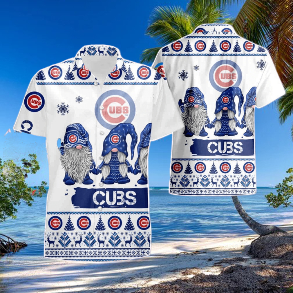 Gnomes Chicago Cubs Christmas 3D Summer Hawaiian Shirt And Short Gnomes Chicago Cubs Christmas 3D Summer Hawaiian Shirt And Short