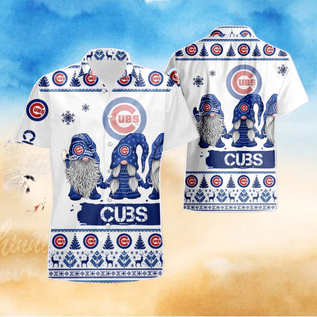 Gnomes Chicago Cubs Christmas 3D Summer Hawaiian Shirt And Short Gnomes Chicago Cubs Christmas 3D Summer Hawaiian Shirt And Short