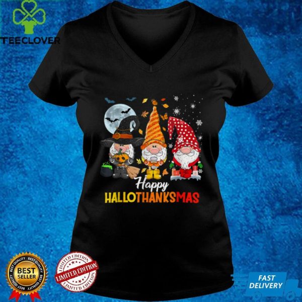 Gnomes Lover Halloween Merry Christmas Happy Hallothanksmas T Shirt