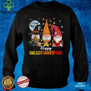 Gnomes Lover Halloween Merry Christmas Happy Hallothanksmas T Shirt