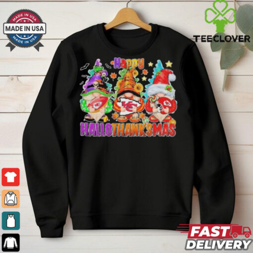 Gnomes X Kansas City Chiefs Happy Hallothanksmas Shirt