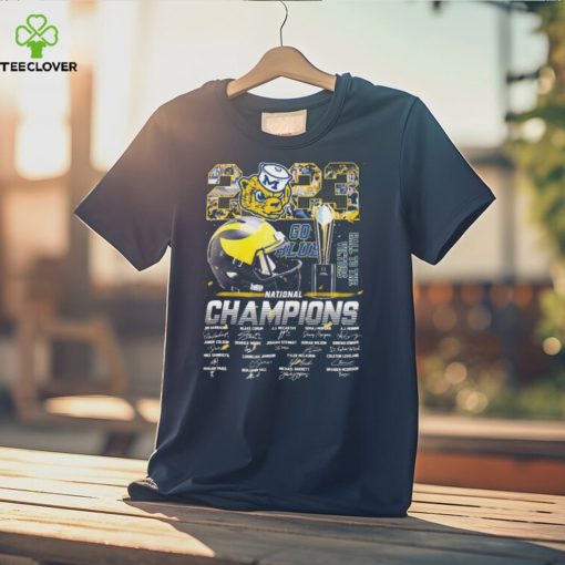 Go Blue Michigan 2023 Hail To The Victors National Champions Signatures Shirt