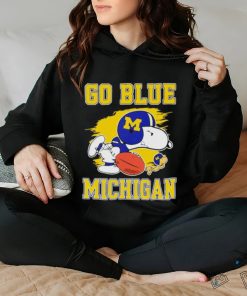 Go Blue Michigan Wolverines Snoopy and Woodstock shirt
