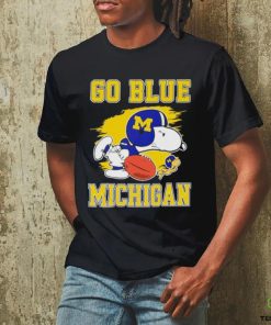 Go Blue Michigan Wolverines Snoopy and Woodstock shirt