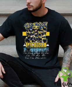 Go Blue Michigan Wolverines Team Signatures T Shirt