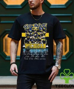 Go Blue Michigan Wolverines Team Signatures T Shirt