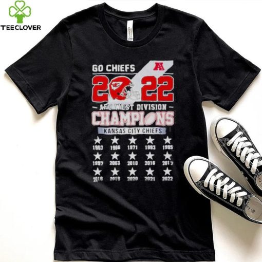 Go Chiefs 2022 AFC West Division Champions Kansas City Chiefs 1962 1966 2022 Shirt