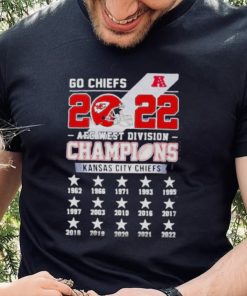 Go Chiefs 2022 AFC West Division Champions Kansas City Chiefs 1962 1966 2022 Shirt