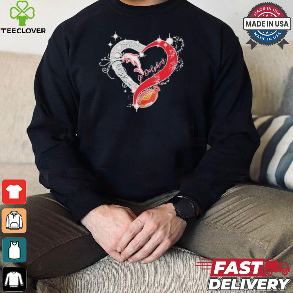 Go Dolphins Miami Dolphins Football diamond heart love shirt Go Dolphins Miami Dolphins Football diamond heart love shirt