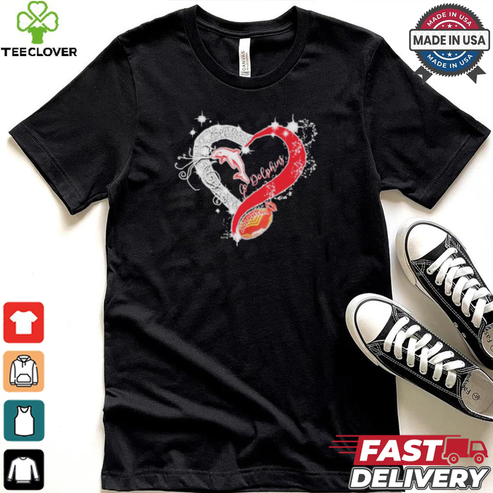 Go Dolphins Miami Dolphins Football diamond heart love shirt Go Dolphins Miami Dolphins Football diamond heart love shirt