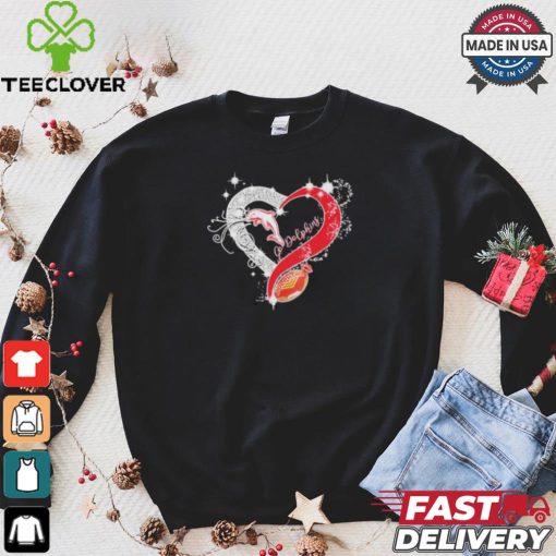 Go Dolphins Miami Dolphins Football diamond heart love shirt