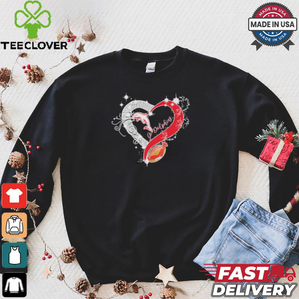 Go Dolphins Miami Dolphins Football diamond heart love shirt Go Dolphins Miami Dolphins Football diamond heart love shirt