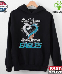 Go Eagles smart women love The Philadelphia Eagles heart shirt