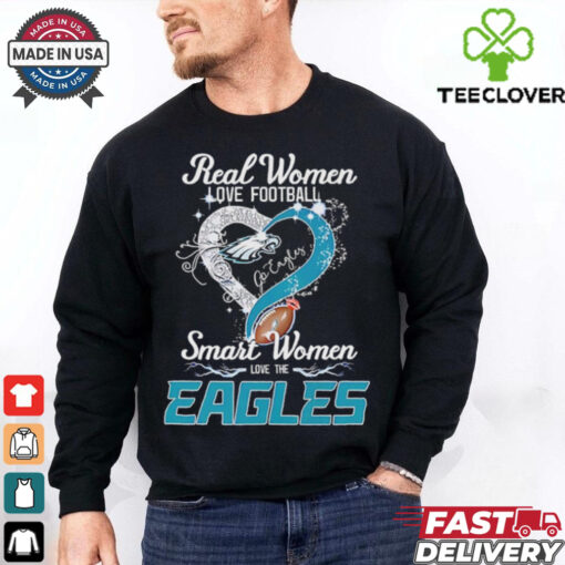 Go Eagles smart women love The Philadelphia Eagles heart shirt