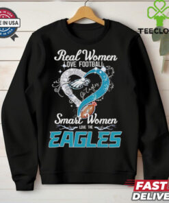 Go Eagles smart women love The Philadelphia Eagles heart shirt